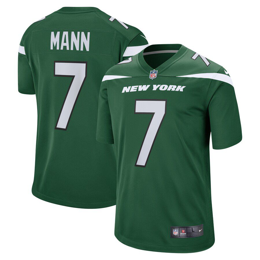 Men New York Jets #7 Braden Mann Nike Gotham Green Game NFL Jersey